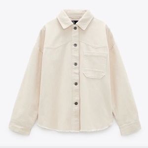 Zara | Corduroy Oversized Shacket Cream